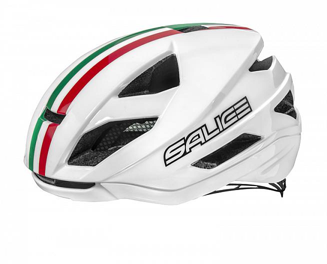 The Salice Levante helmet is designed to reduce aerodynamic resistance and comes in a choice of 10 colours.