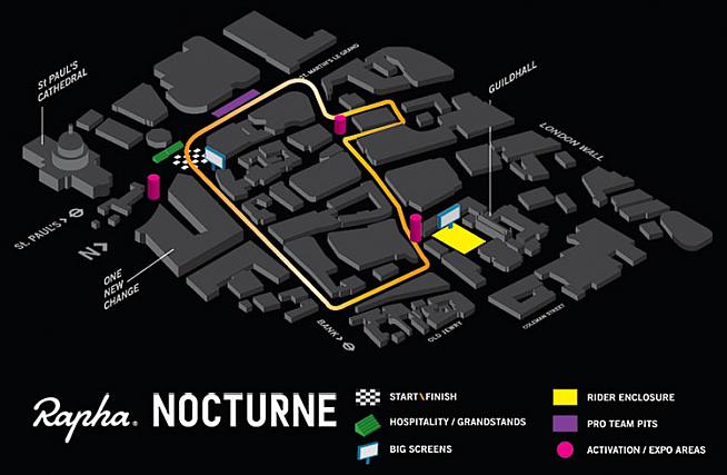 The new course for Rapha Nocturne London.