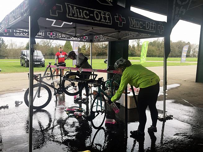 Bikewash facilities at the finish for the terminally hygienic.