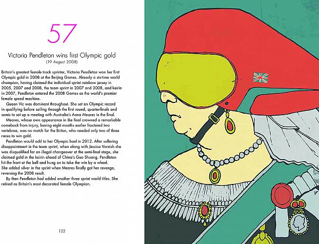 We are amused by Seex's illustration of Victoria Pendleton as Queen Vic in an aero helmet.