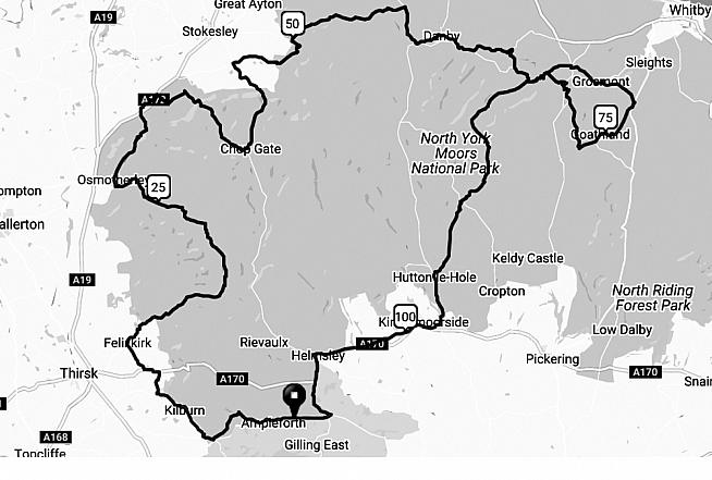 The 110 mile route for Struggle Moors.