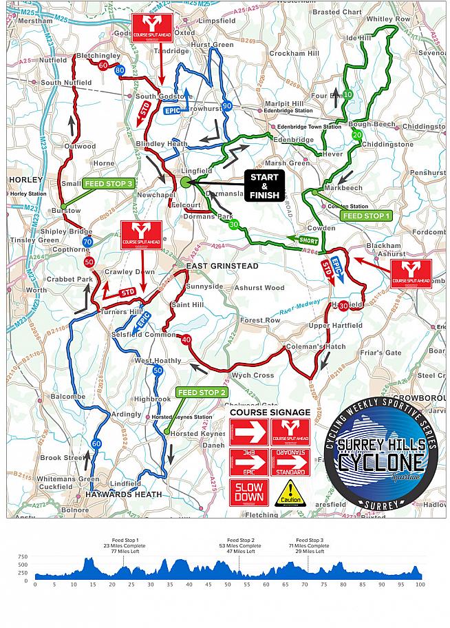 The Surrey Hills Cyclone route features a savoury selection of hills in three counties.