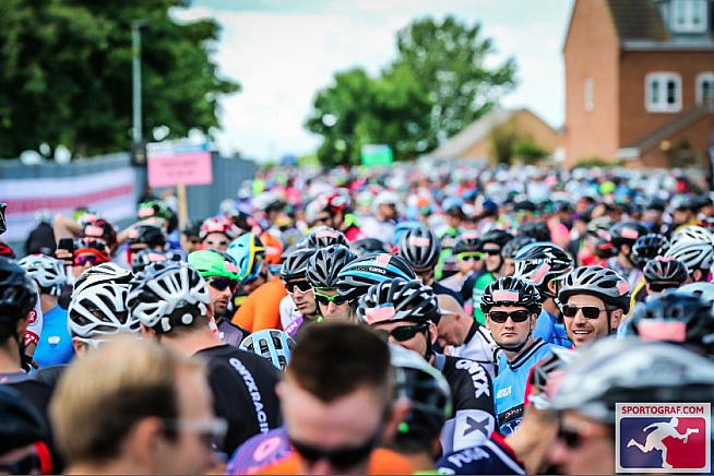 Busy scenes at the start in Peterborough.