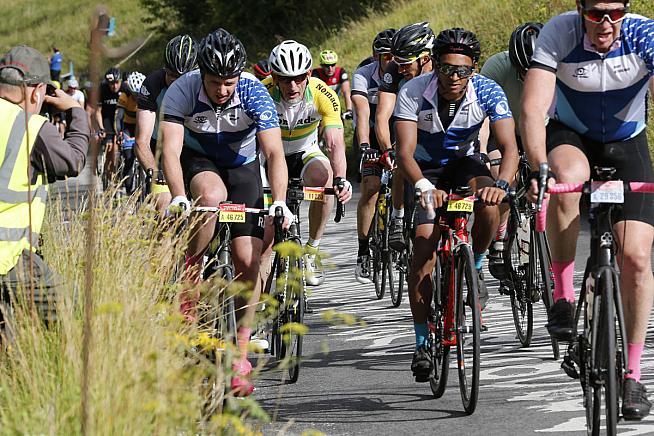 Cresting RideLondon's iconic Box Hill climb. Credit: Marathon Photos