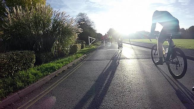 Sunrise at Chichester College for the start of the Wiggle South Downs 100.