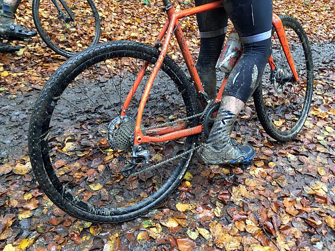 The clue's in the name... Panaracer's Gravelking tyres aren't designed for sloppy mud trails but the Bokeh got me through it.