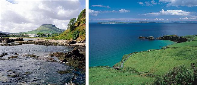 After the feed station at Cushendall - left - the six-mile climb of Glenariff begins.