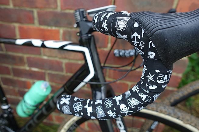 Fresh Cinelli bar tape complete with skull and crossbones motif. Ready to roll.