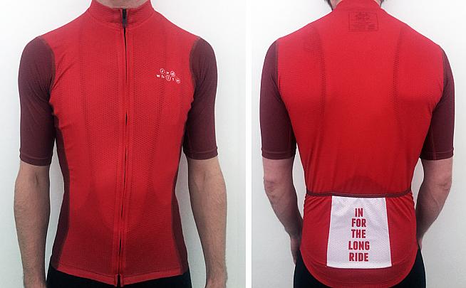 red white cycling jersey