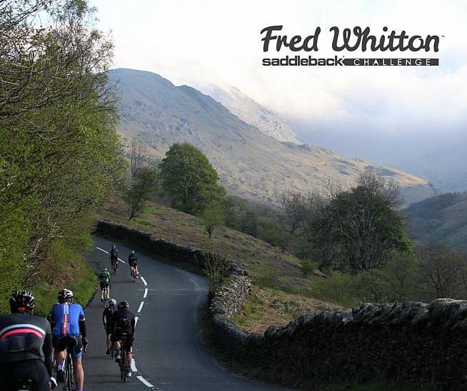 Riders snake along a Lakeland pass on the Fred Whitton Challenge.