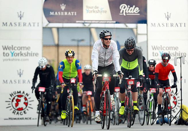 Unsuspecting victims line up at the start of the 2018 Tour de Yorkshire Ride.