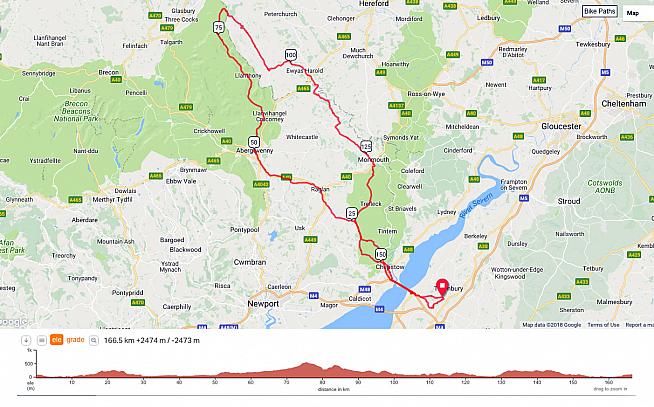 The new Granfondo route covers 166km with 2474m of climbing.