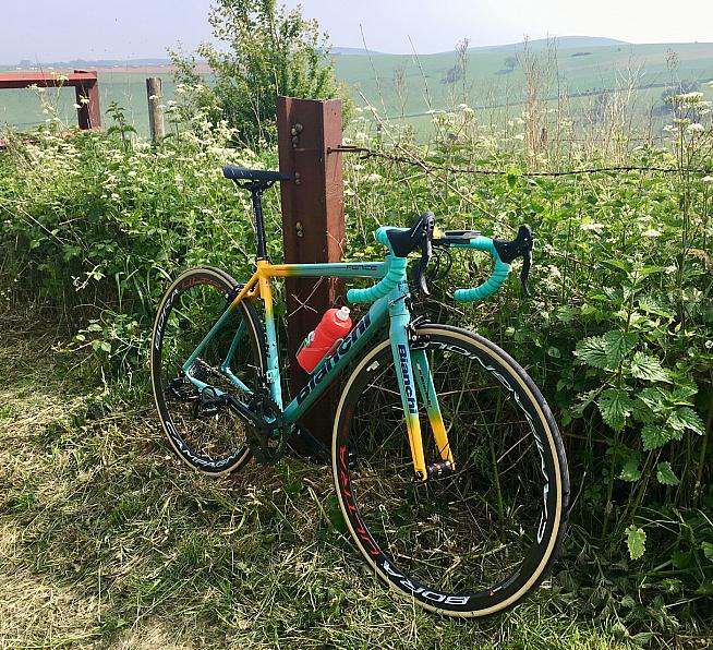 Pantani colours... but can I break his record of 37m35s up Alpe d'Huez?