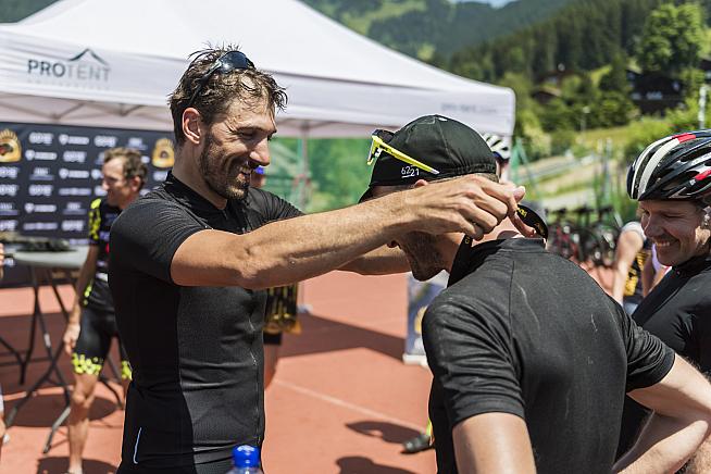 Cancellara personally presents every rider with their medal. Phil Gale / Emmie Collinge