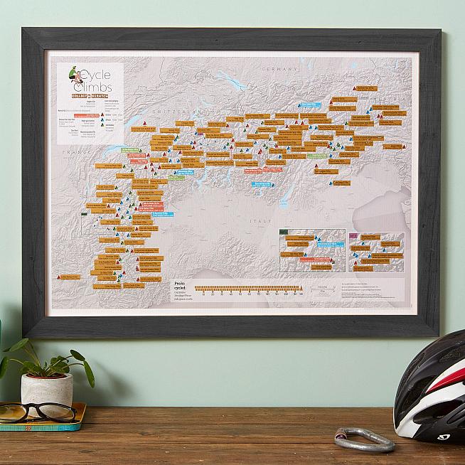 Enter our giveaway to win one of two Alpine Cycling Climbs prints.