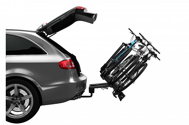 The foot pedal tilt allows boot access even when the rack is loaded.