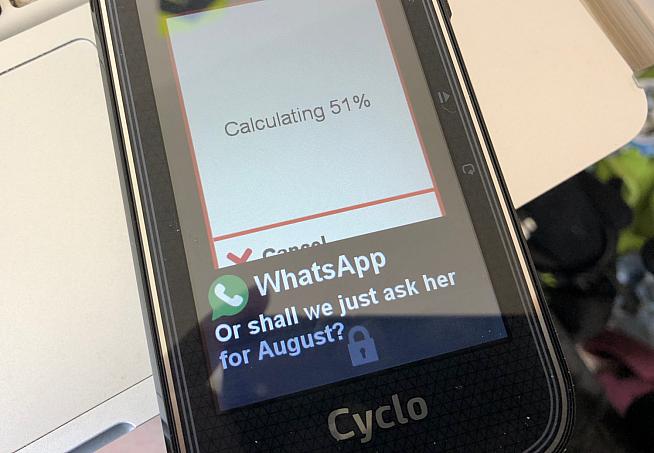 If you really want to receive random admin messages while you're cycling - the Cyclo can do that.