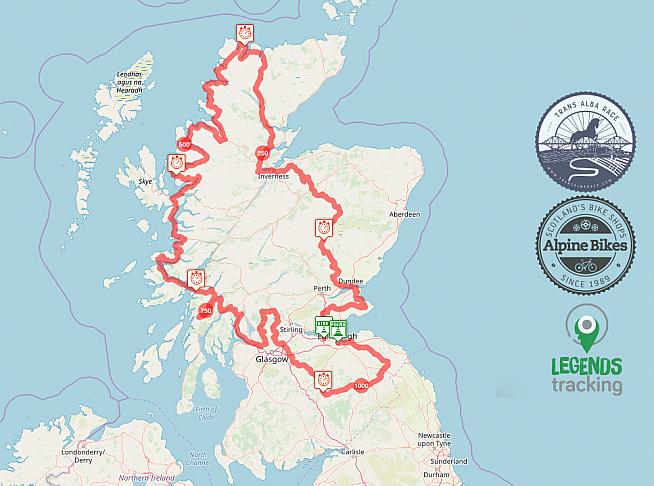 Parcours for the first edition of the Trans Alba race.