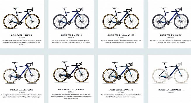 Take your pick! Ribble offer the CGR SL in seven builds. And that's just the carbon model...