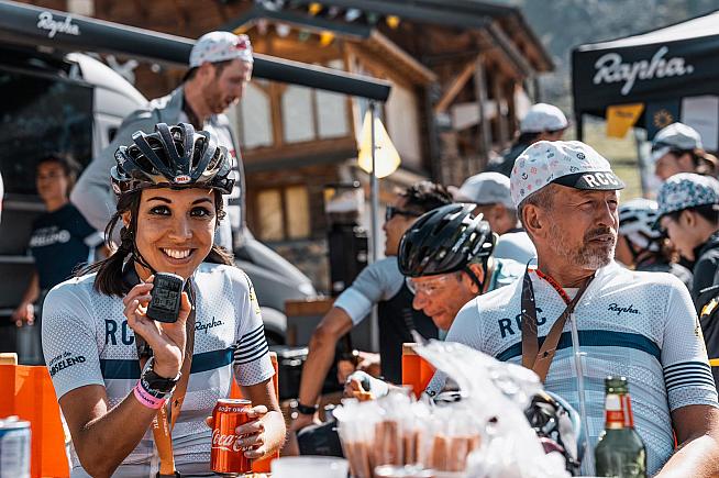 Celebrating at the finish of the 2019 Etape du Tour. Photo: Vincent Engel / @elevenspeedloservincent