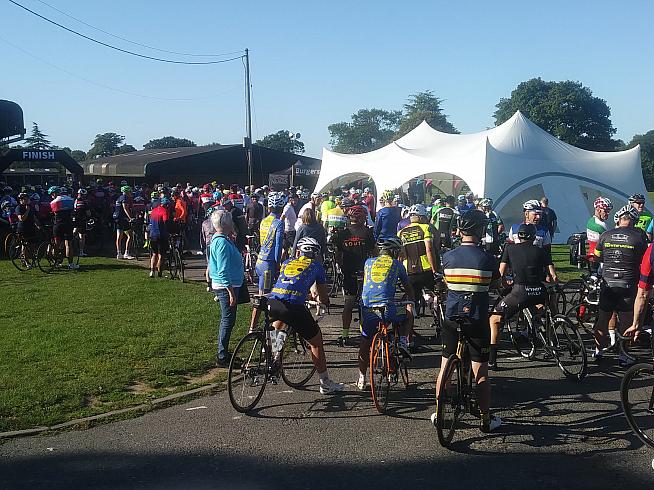 Riders assemble for the start of Big Tim's Big Day Out.