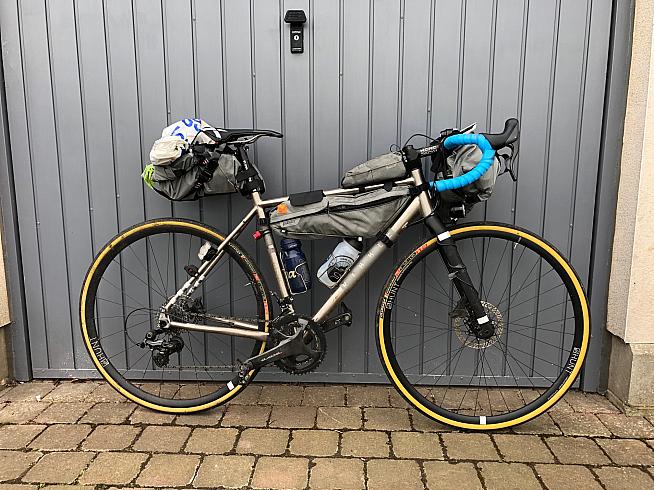 1100 miles in - the CGR Ti in tour mode at the end of the Trans Alba Race.