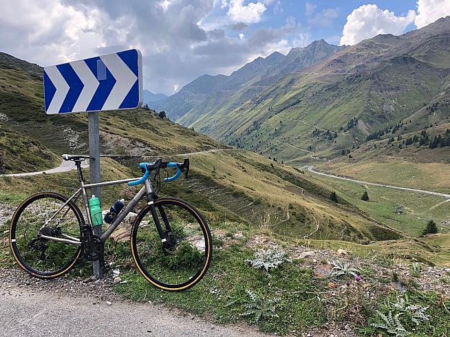 Enjoying the view on the Col du Tourmalet.