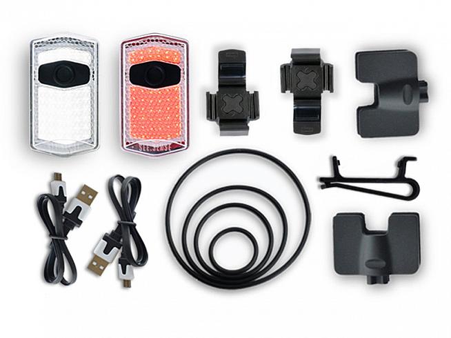 The ACE set comes wit two lights along with various mounts and charger cables.