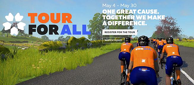 Zwift Tour For All runs from 4-30 May.