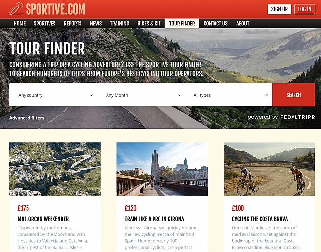 Search from 100s of cycling trips with Tour Finder on Sportive.com.