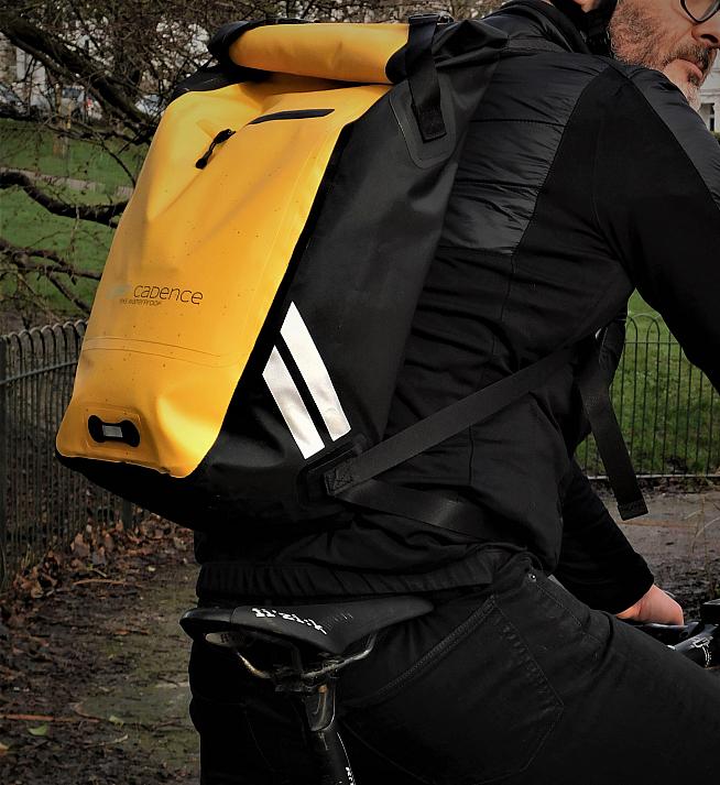 Cycling backpack outlet with lights