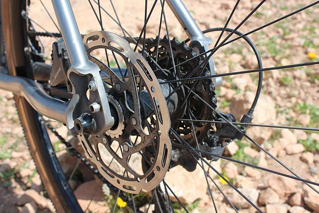 The Vapours take centre-lock rotors and thru axles. Campagnolo Shimano and SRAM freehubs are available.
