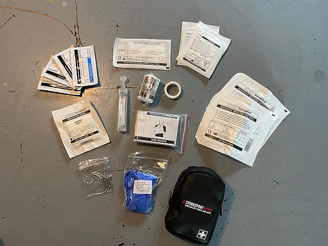 The Sterosport Activ is a portable first aid kit designed for cycling and active sports.