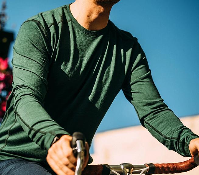 The Vulpine Merino Crew works well on and off the bike.