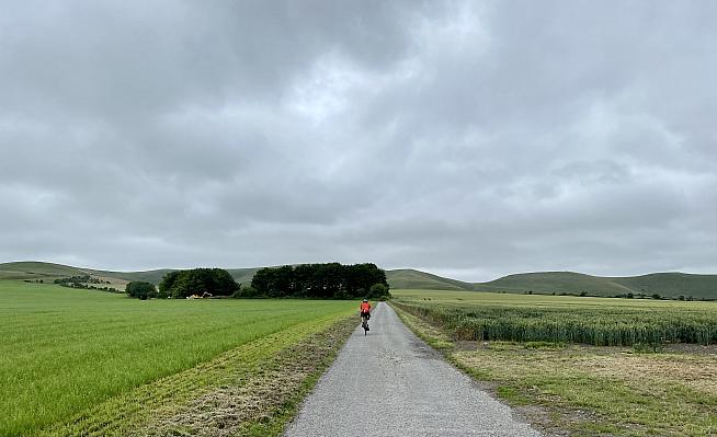 Heading for Orams Hill - the main climb of the day.