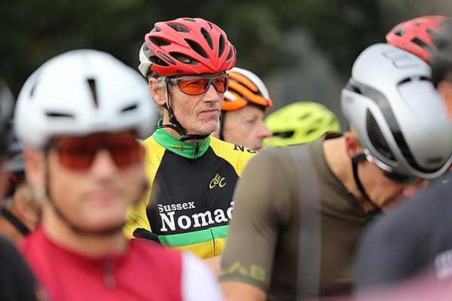 Pete on the start line of the race. Photo: Alex Beyfus