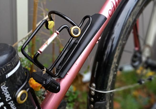 The AlterLock tracker fits under your bottle cage.