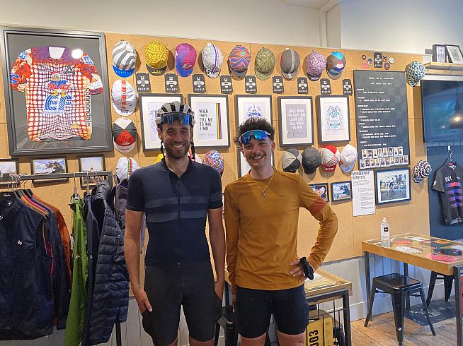 Catching up with my nemesis Alex Windett and winner Liam Yates at Rapha Manchester.