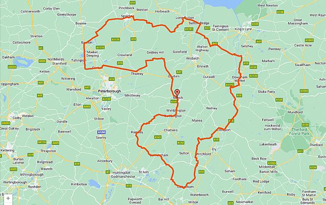 245km with less than 500m of climbing - Flatout in the Fens is possibly the flattest sportive route in the UK.