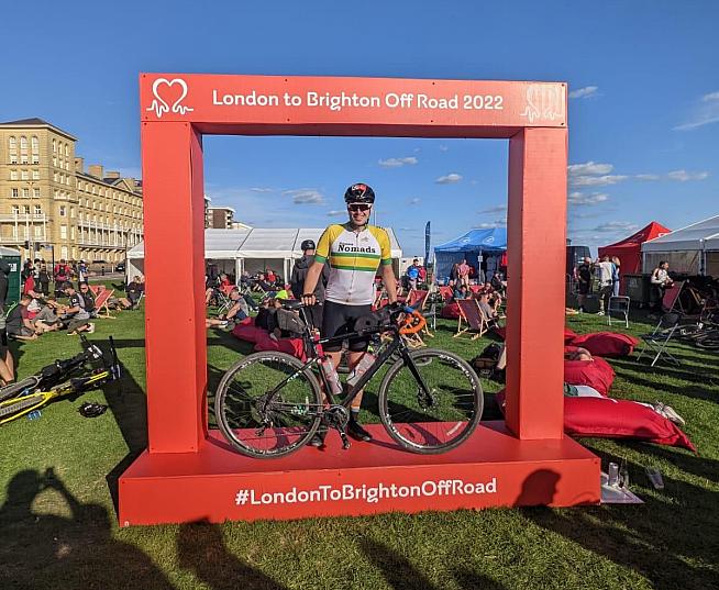 A well earned memento at the finish line in Hove.