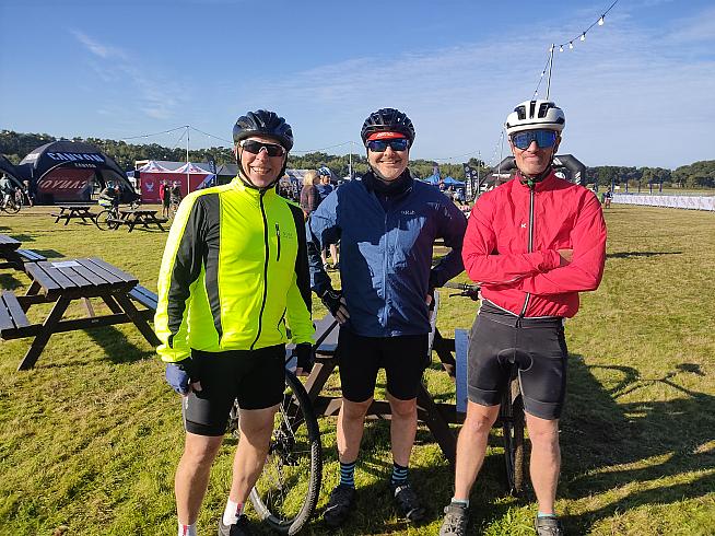 Three gravel amigos heading out for the Gravel Fondo.