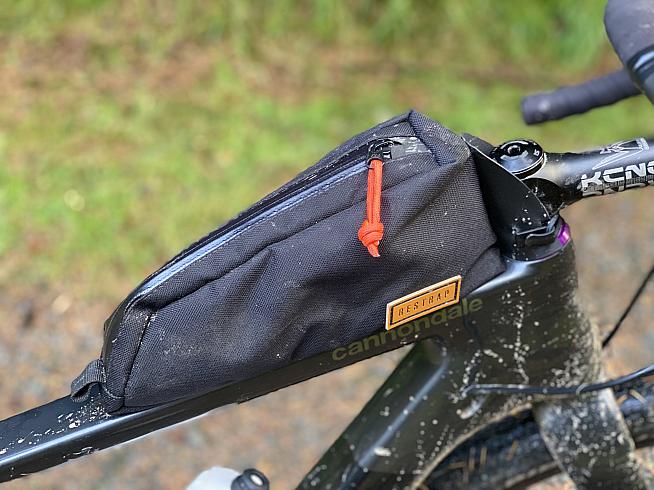 Top tube bags offer handy storage for snacks and spares.
