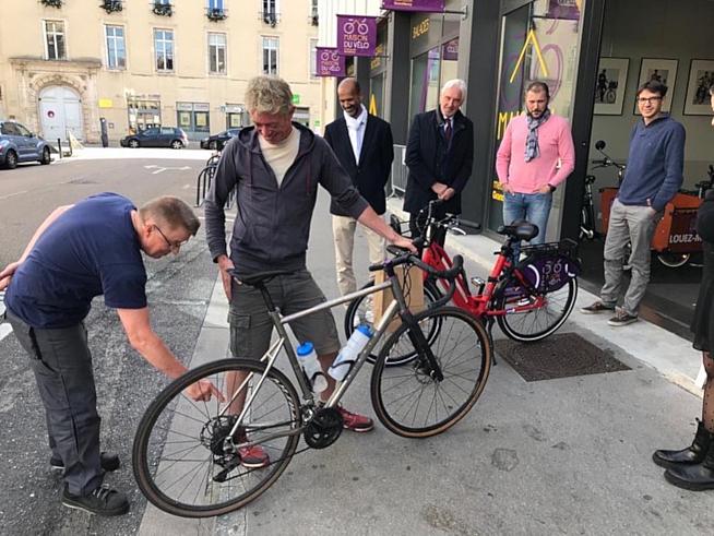 Maison du Velo in Nancy check out Eoghan's Ribble CGR Ti.