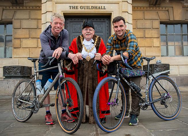 Almost done! Eoghan with the Chair of Protect Earth and the Mayor of Cambridge.