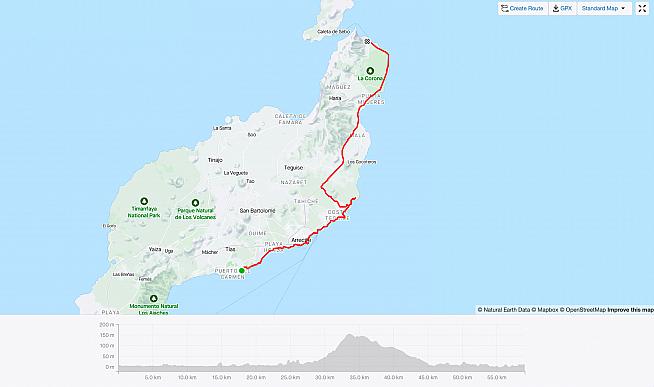 The 60km ride from registration to Orzola in the north.