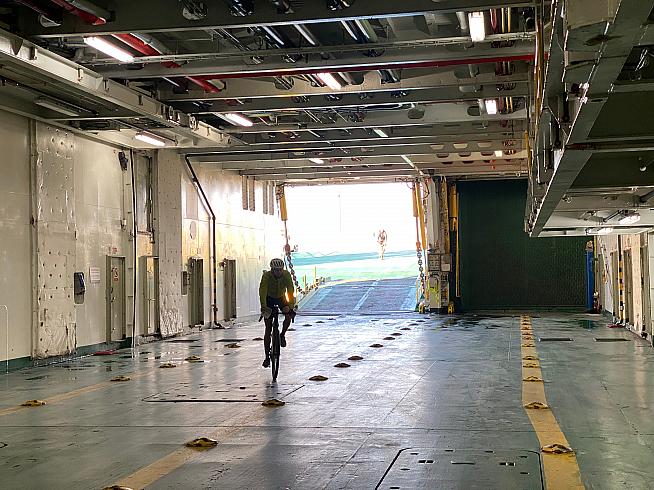 Boarding the first ferry in Lanzarote.