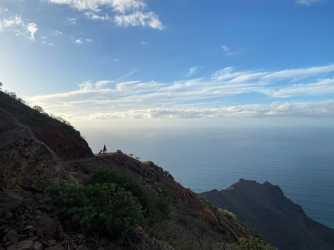 Peter takes in the view on a descent in Gran Canaria.