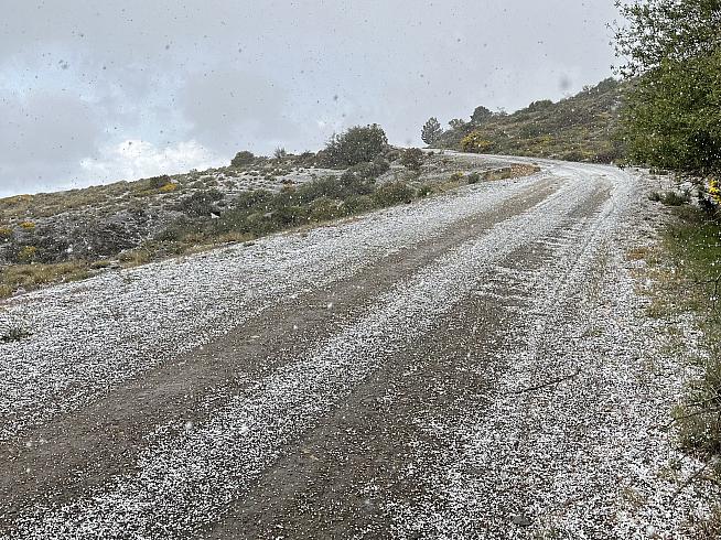 Sierra Nevada hailstorm.