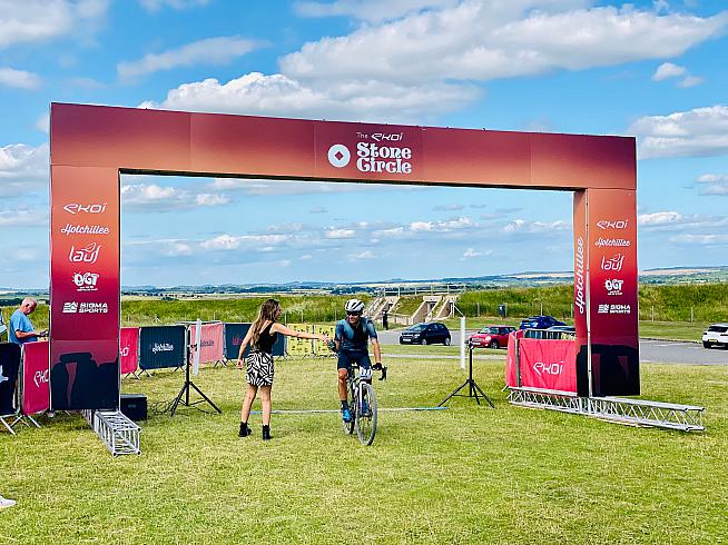 Michael Blann crosses the finish line.