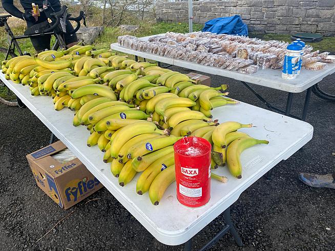 Anyone for a salted banana? The Lough Erne feed stop.